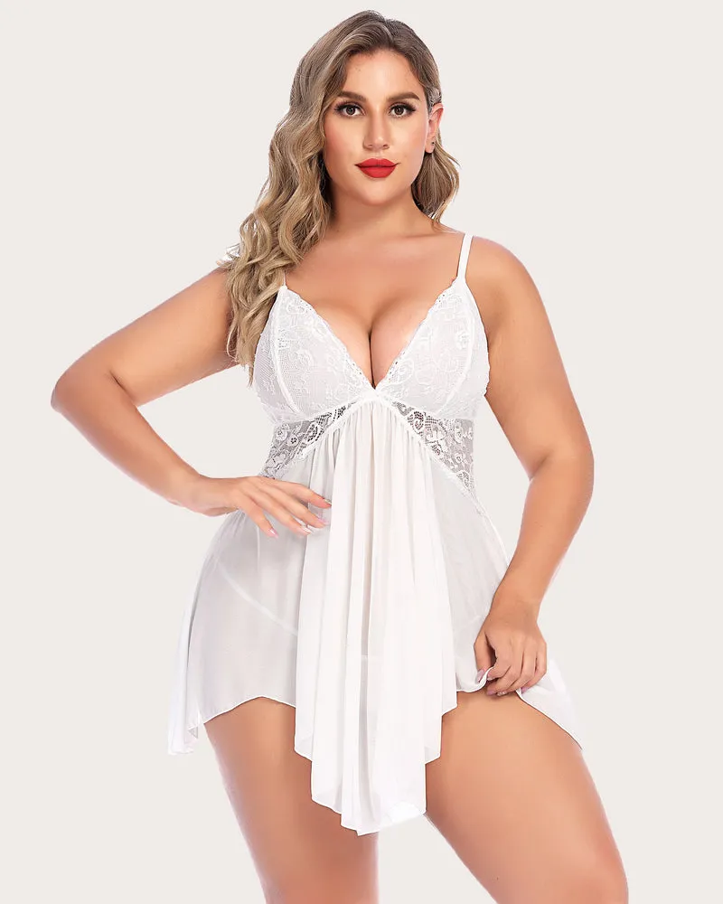 Lace Babydoll V Neck Sexy Strap Sleepwear