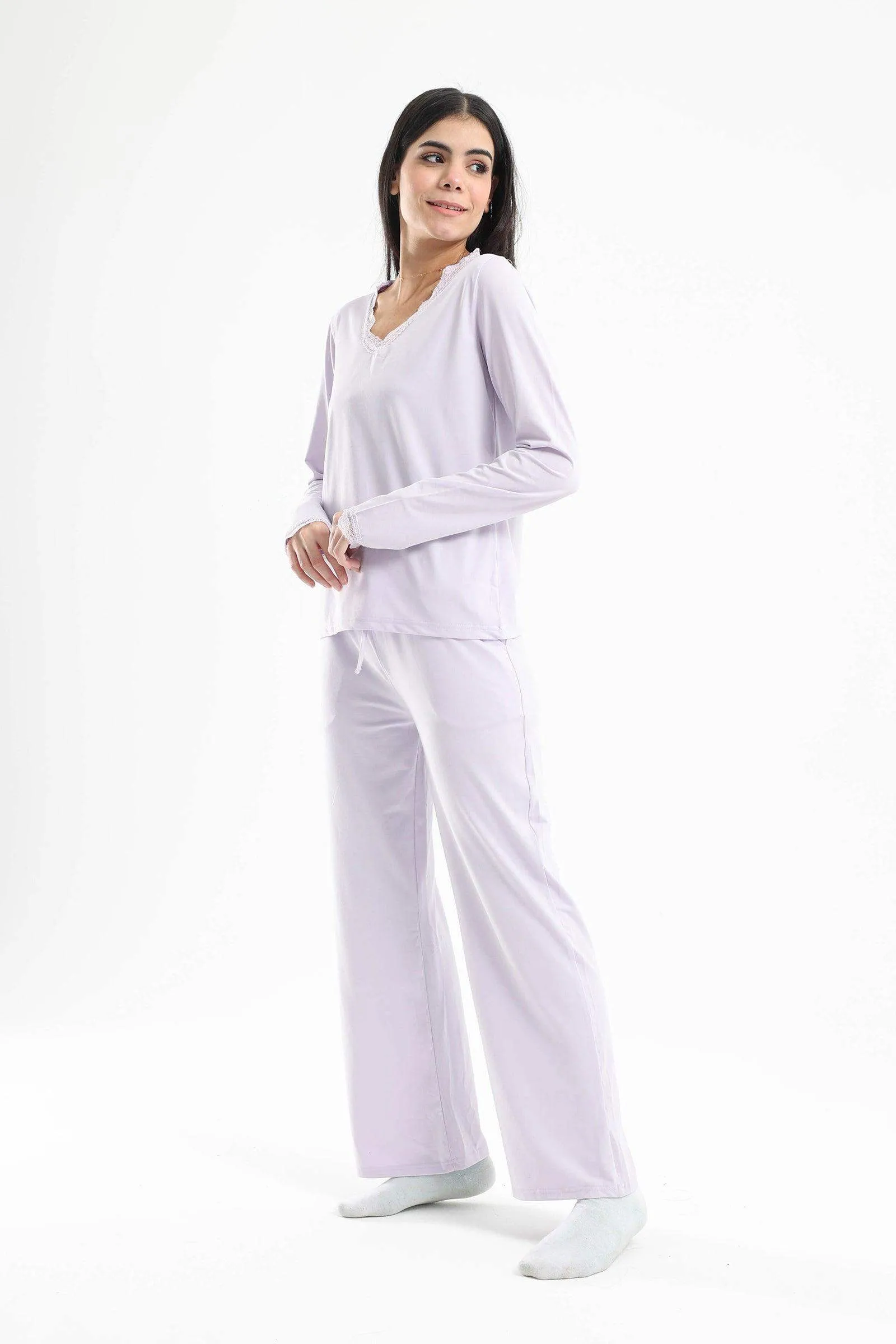 Lace V-Neck Pyjama Set