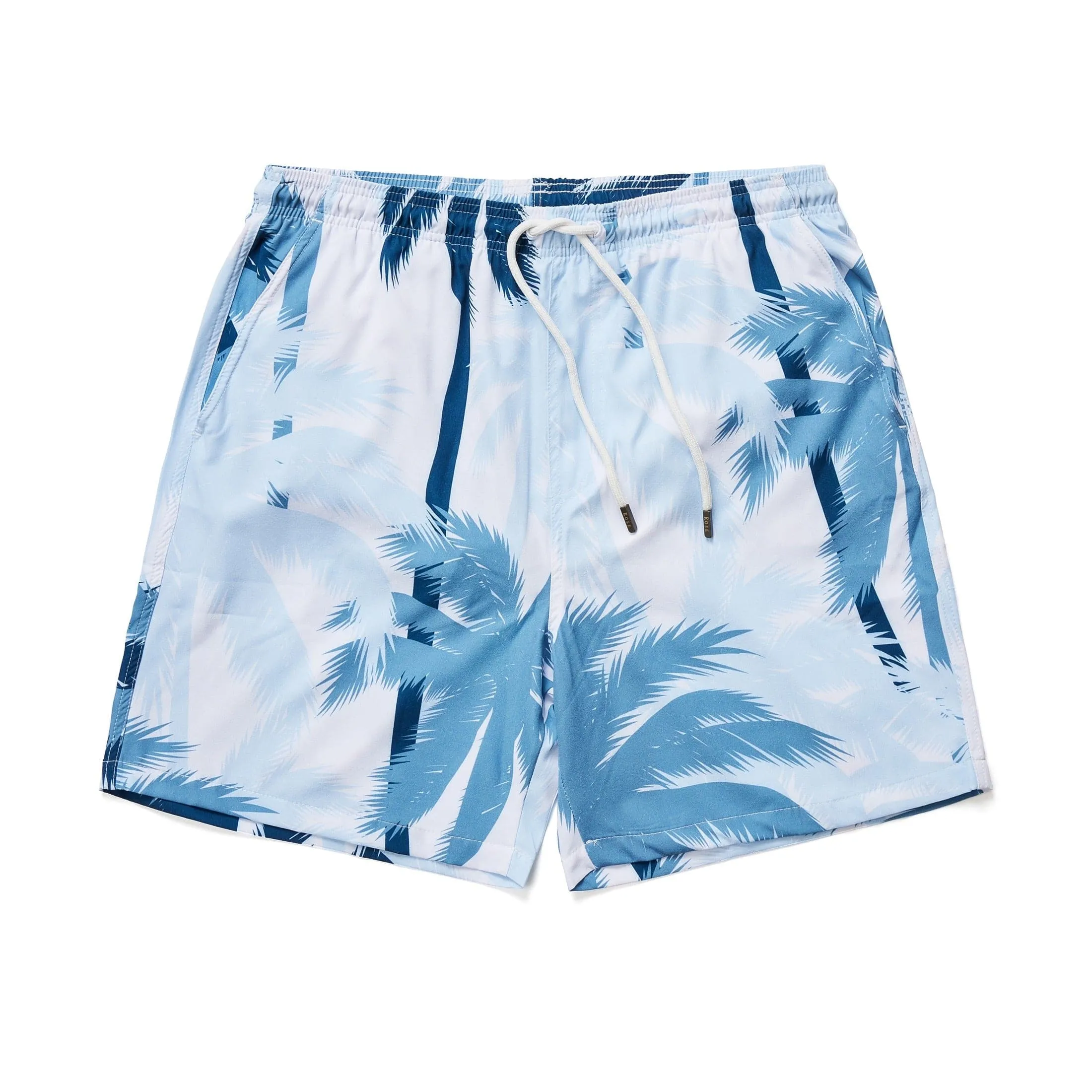 Light Blue Large Palms Swim Shorts