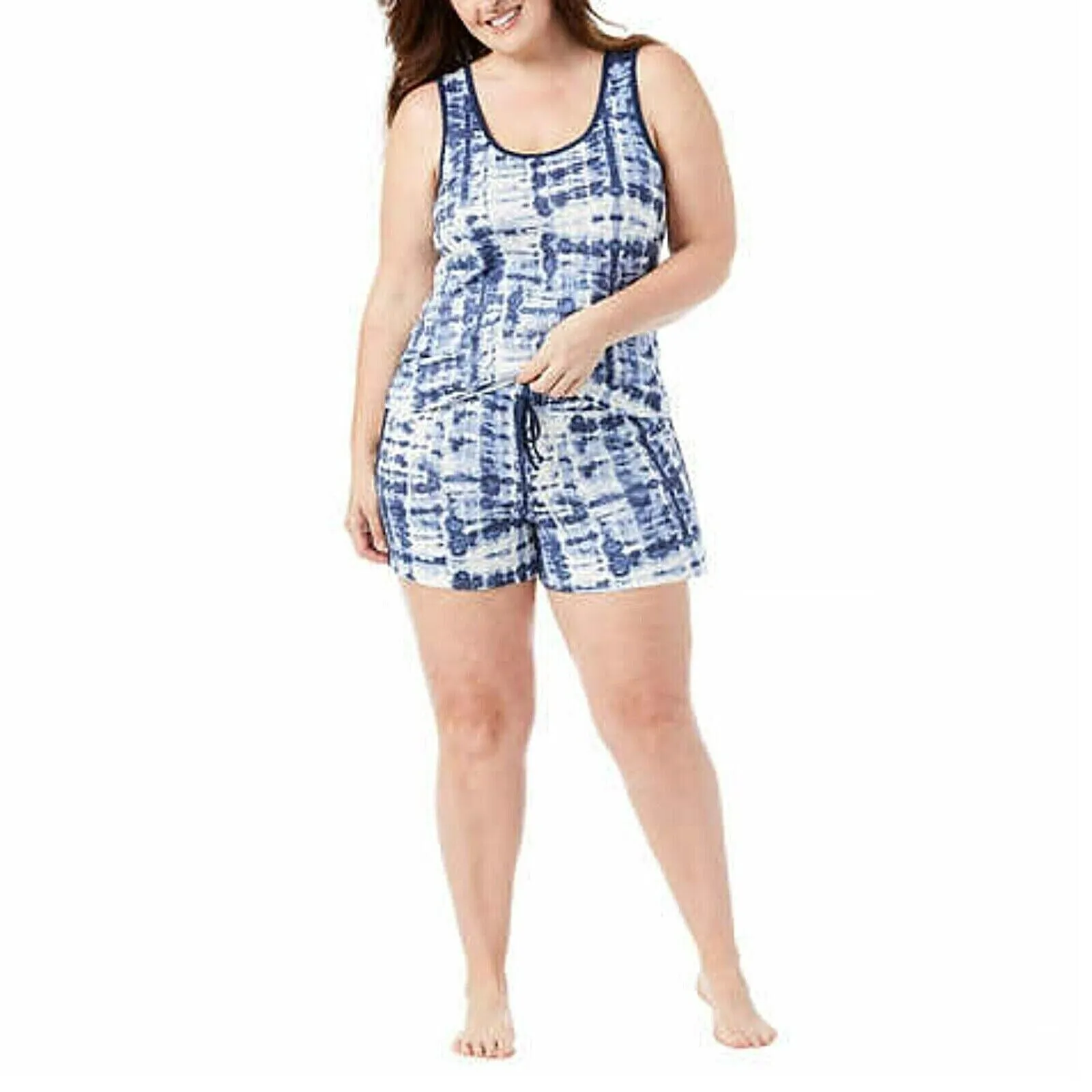 Lucky Brand PLUS 4-Piece Super Soft Tie Dye Print Lounge Pajama Set