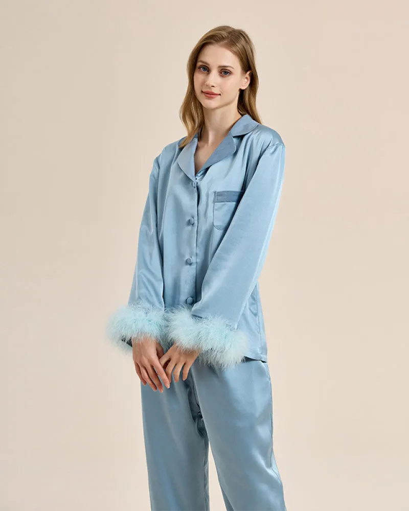 Luxury Feather-Lined Home Wear Pajama