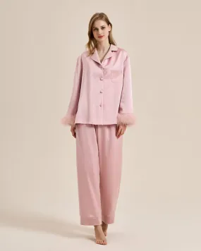 Luxury Feather-Lined Home Wear Pajama