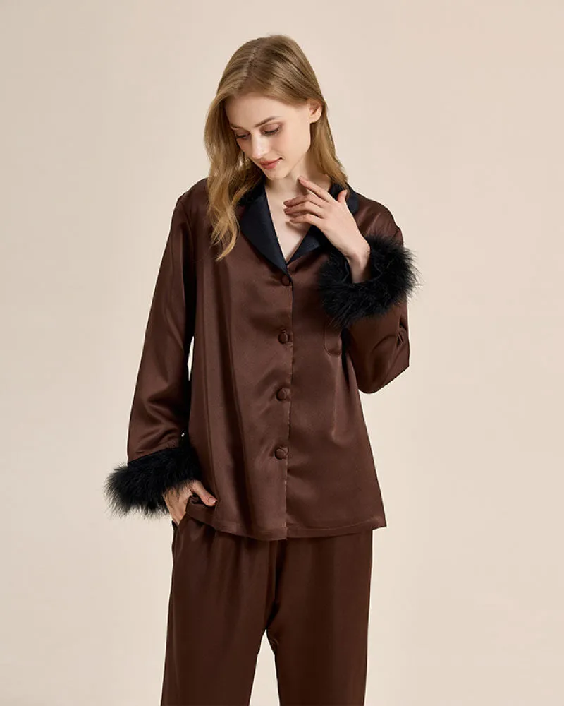 Luxury Feather-Lined Home Wear Pajama