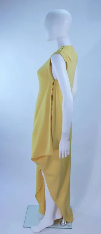 MADAME GRES 1960s Yellow Asymmetrical Gown