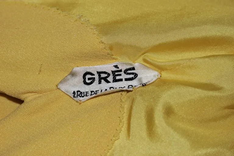 MADAME GRES 1960s Yellow Asymmetrical Gown