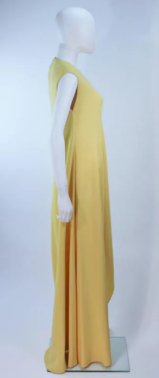 MADAME GRES 1960s Yellow Asymmetrical Gown