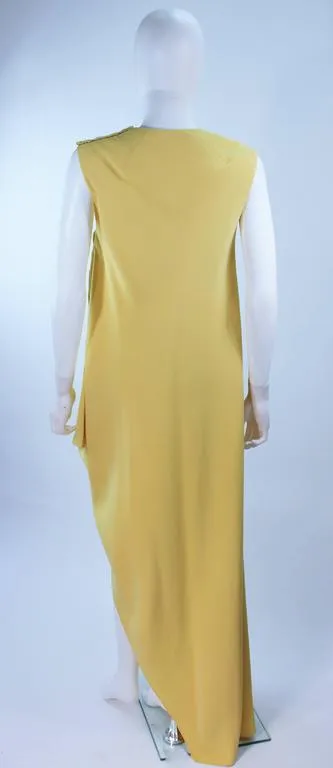 MADAME GRES 1960s Yellow Asymmetrical Gown