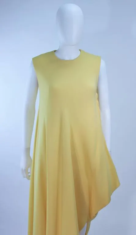 MADAME GRES 1960s Yellow Asymmetrical Gown