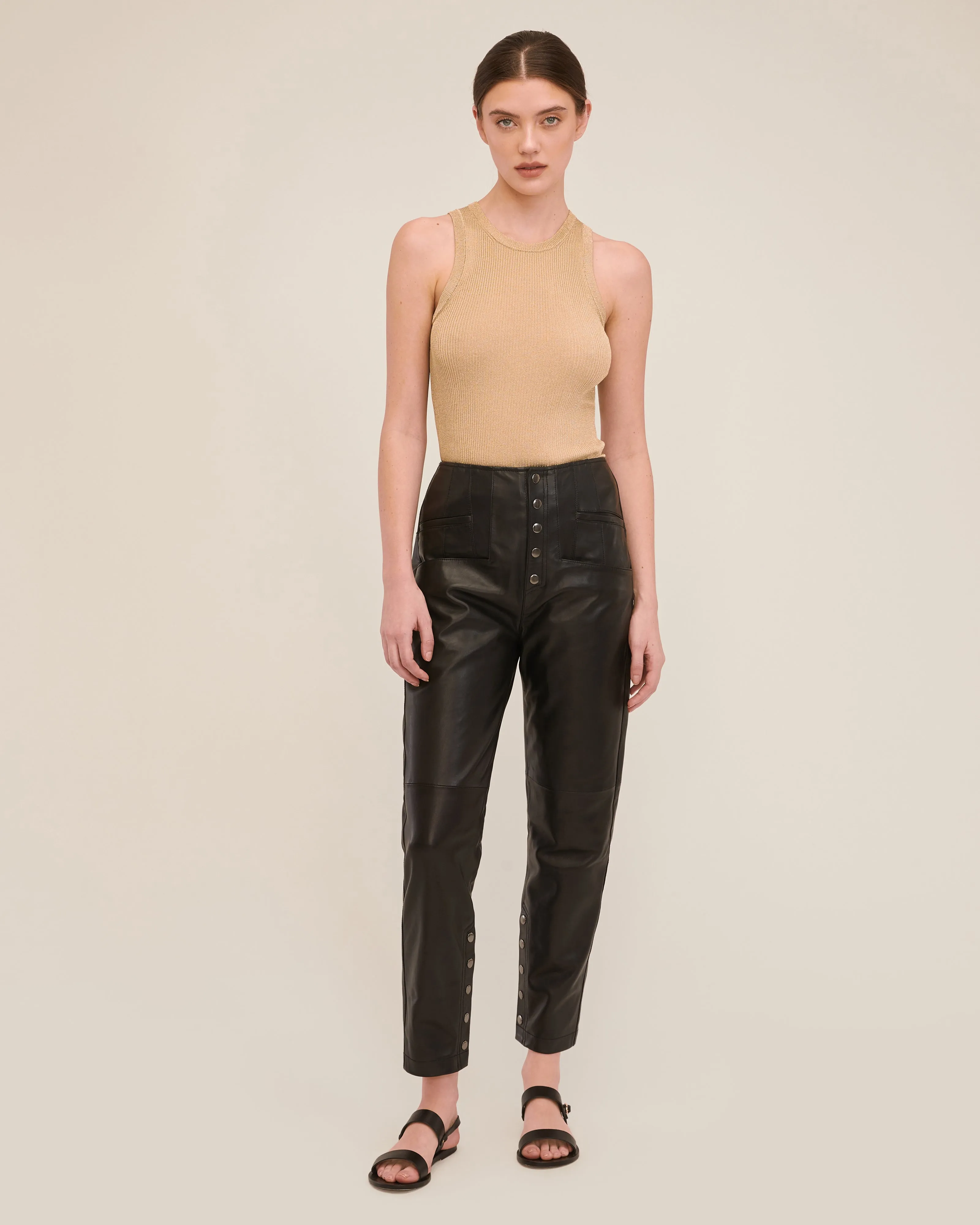 Makayla Full Length Leather Pant