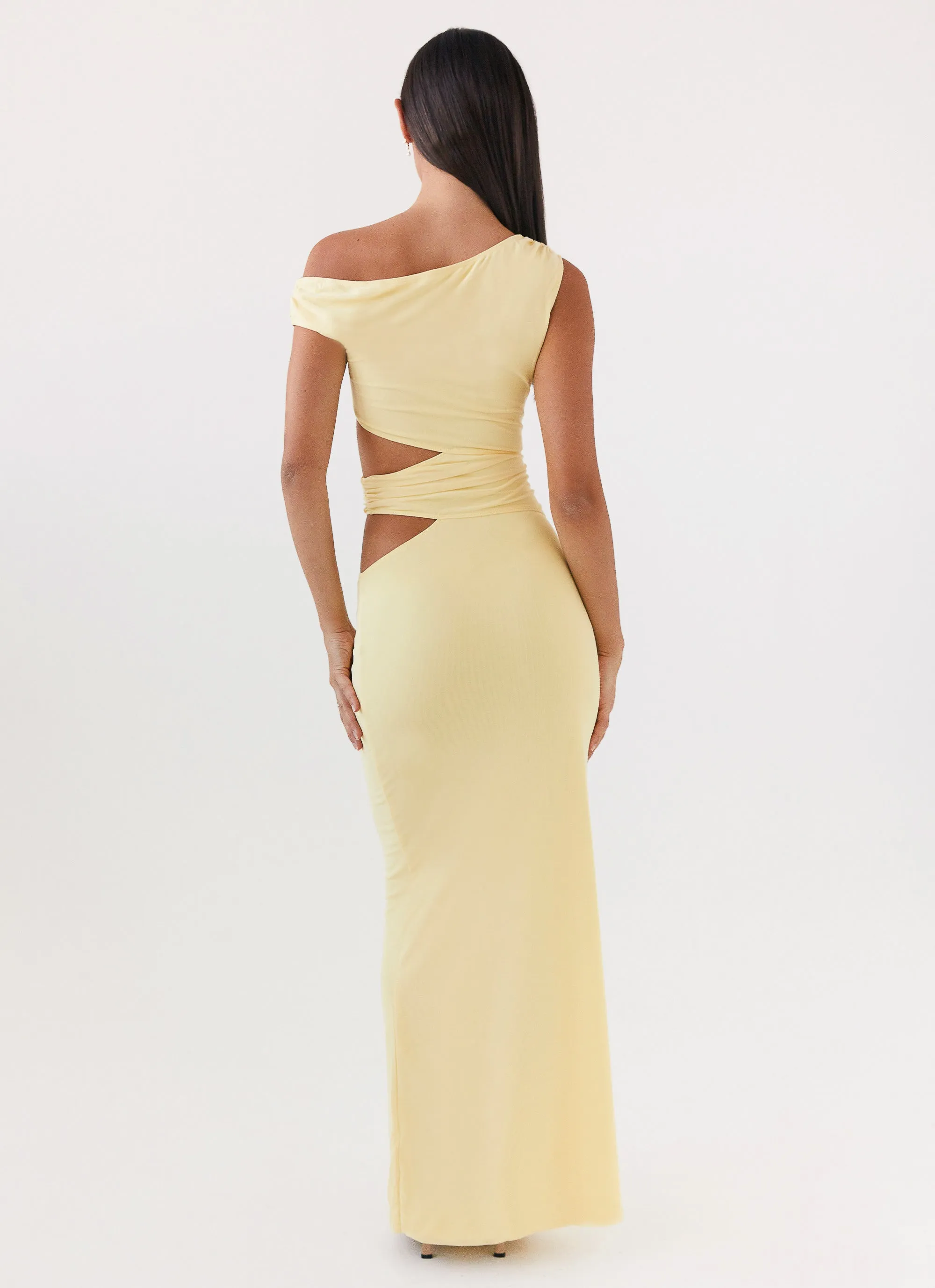 Margot One Shoulder Maxi Dress - Yellow