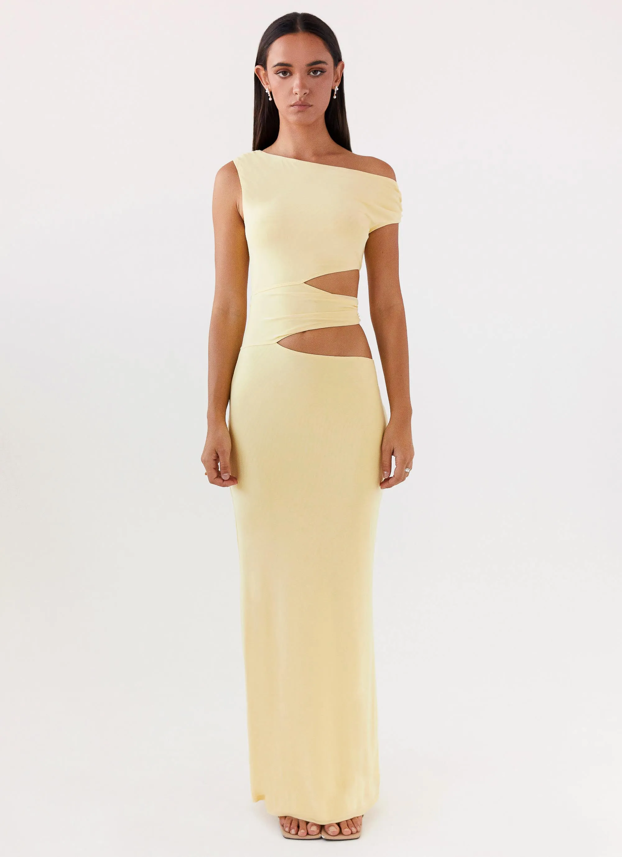 Margot One Shoulder Maxi Dress - Yellow