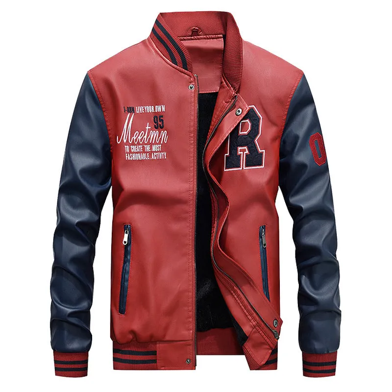 Mens Varsity College Jacket Baseball Bomber Jacket Vintage Sweatshirt  | 7701