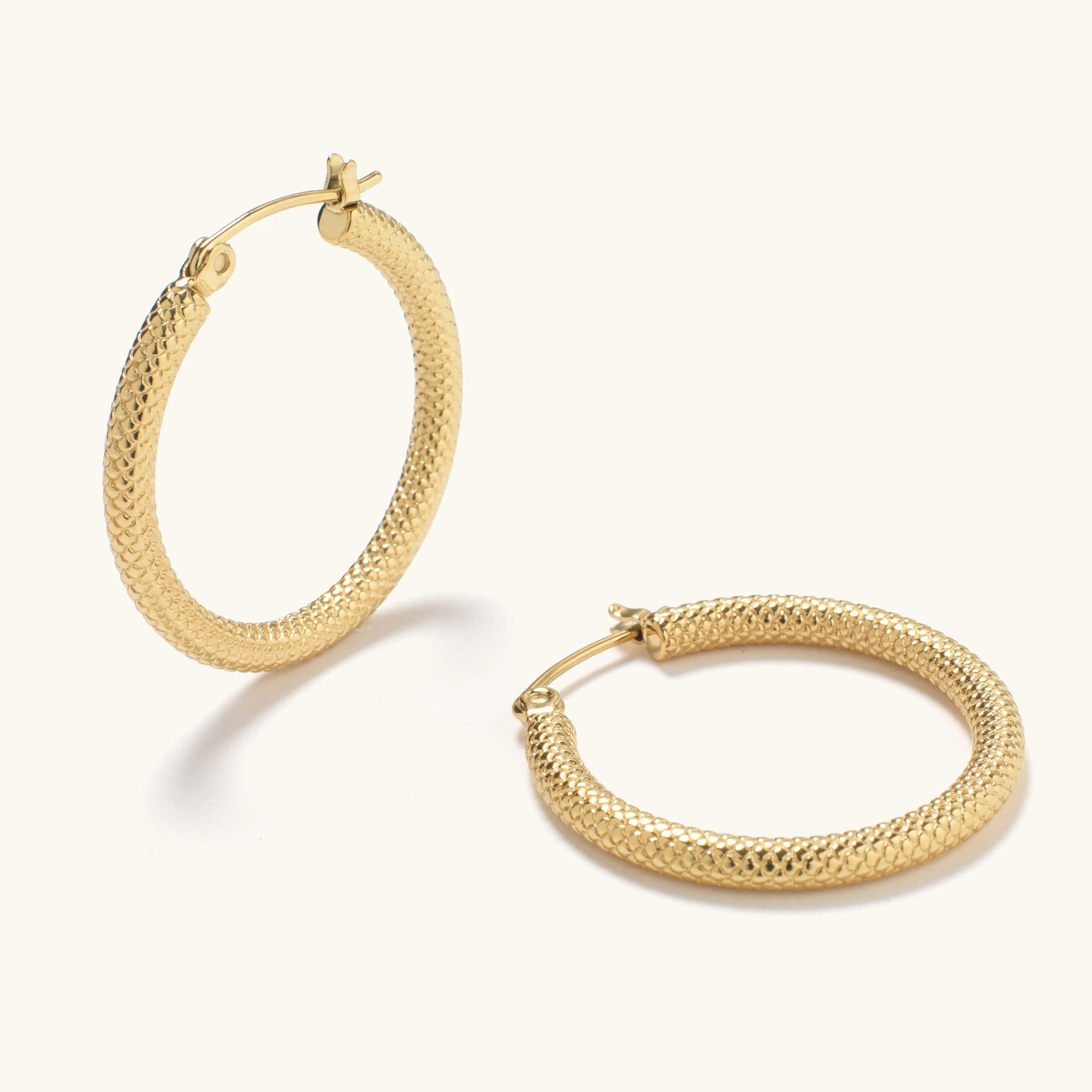 Mermaid Textured Maxi Hoops