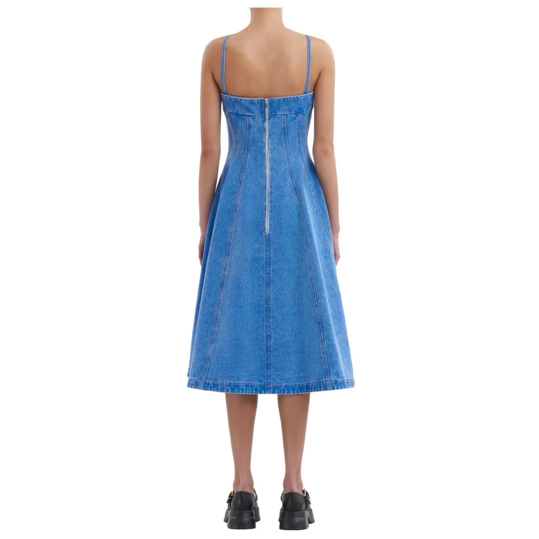 Midi Baloon Denim Dress