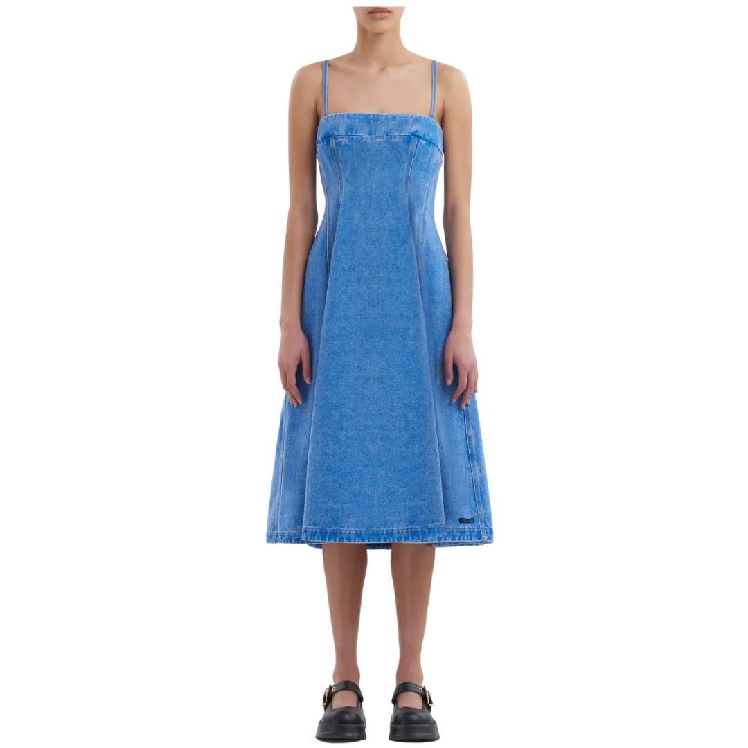 Midi Baloon Denim Dress