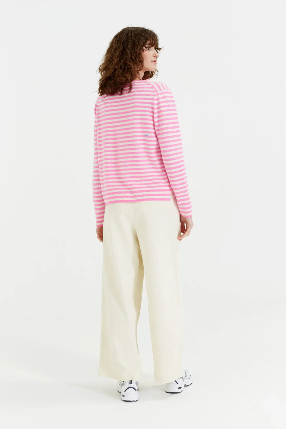 Pink Stripe Wool-Cashmere Mr. Bump Sweater