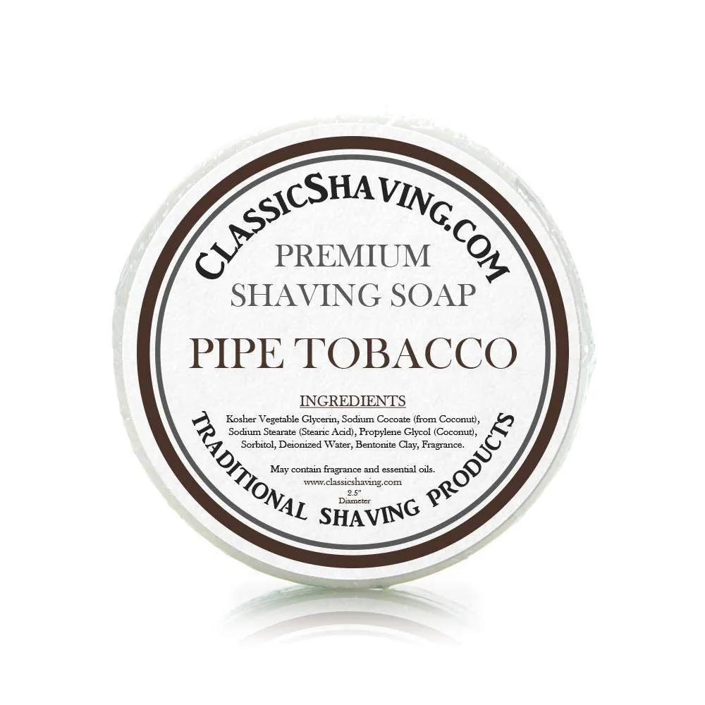 Pipe Tobacco Scent - Classic Shaving Mug Soap - 2.5" Regular Size