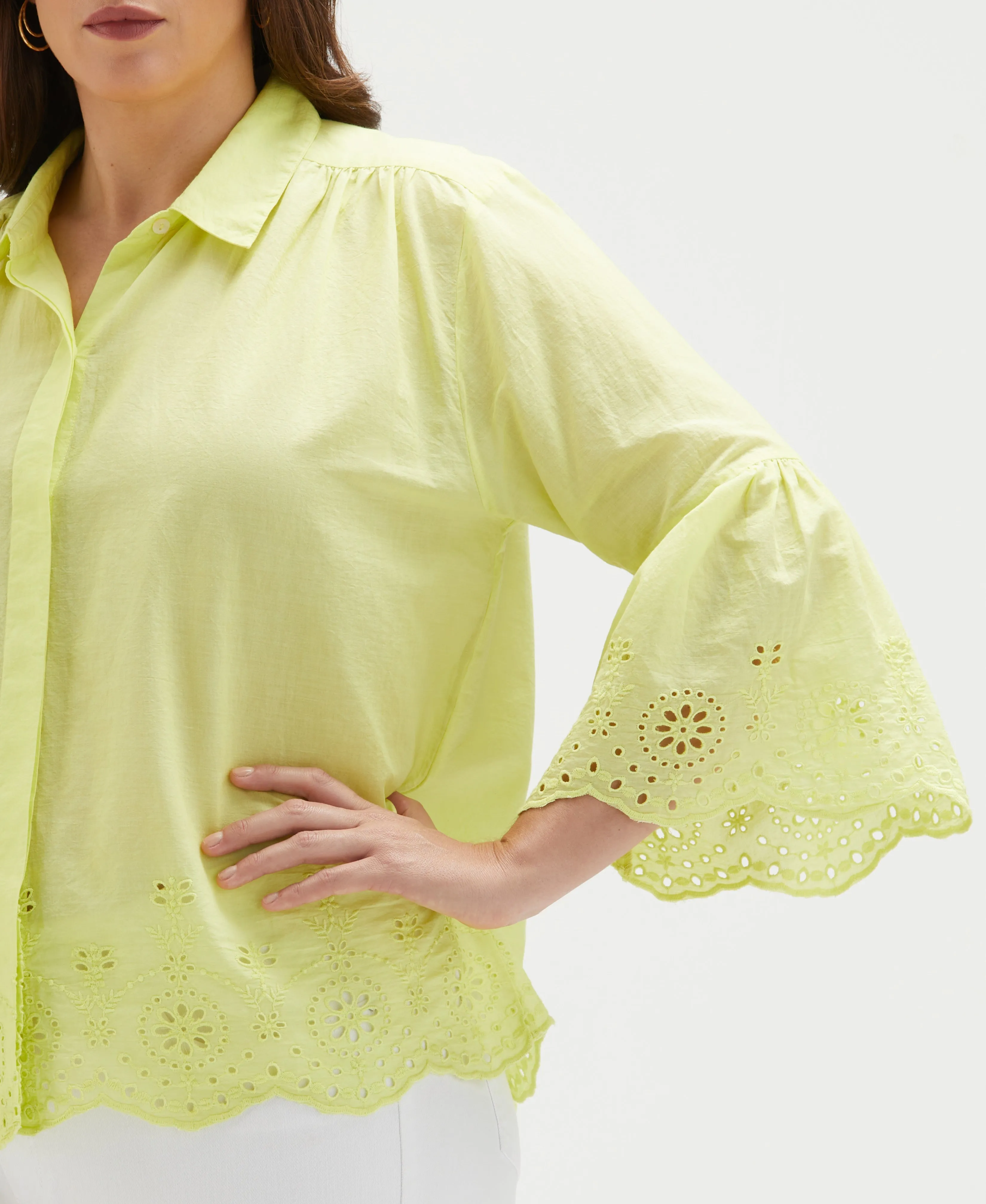 Plus Size Embroidered Blouse