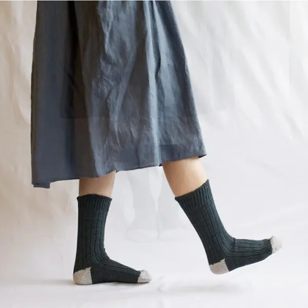 Recycled Cotton Ribbed Socks _ Light Grey, Charcoal or Brown