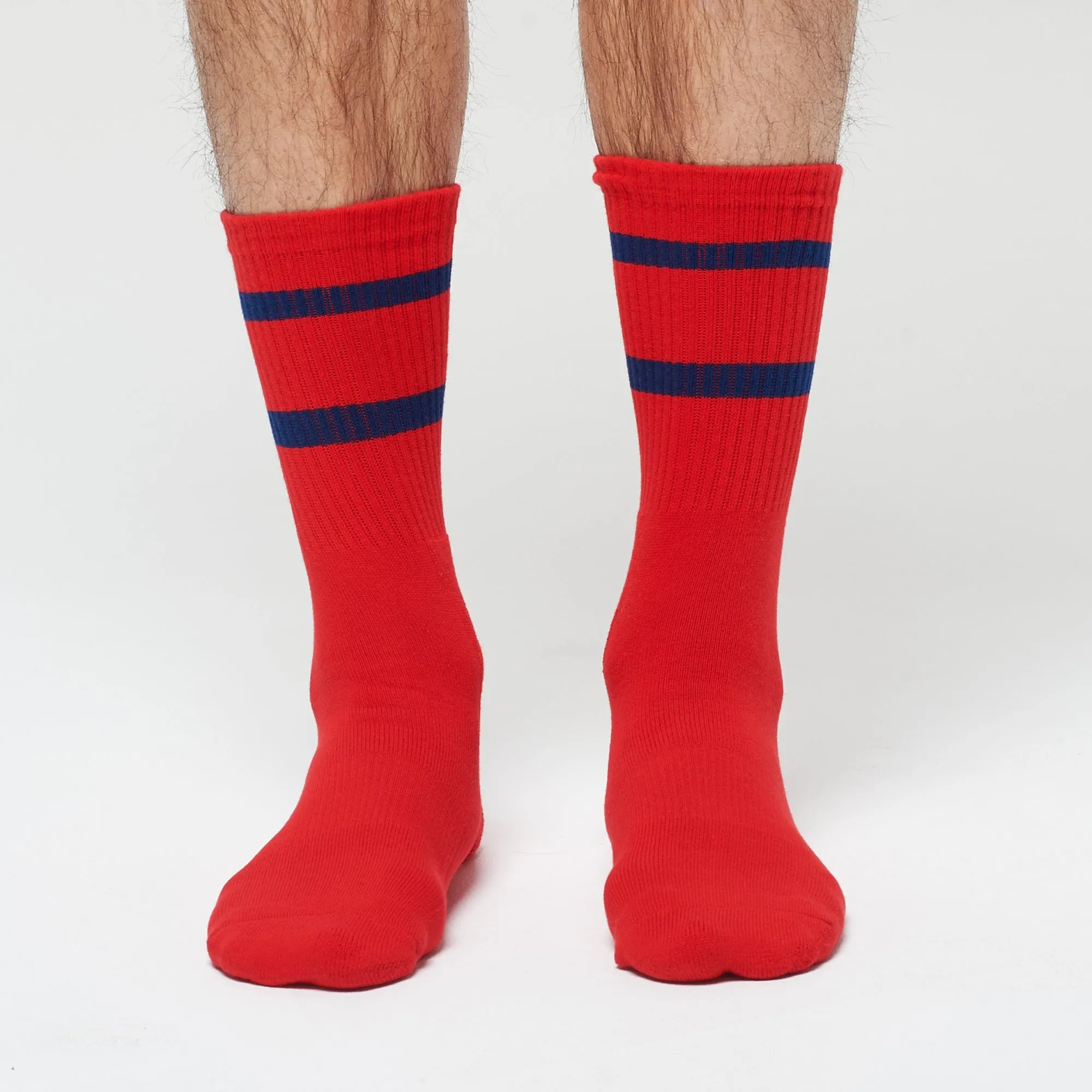 Red Navy Stripe Crew - 3 Pack