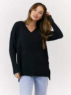 Reese Navy Blue V Neck Jumper