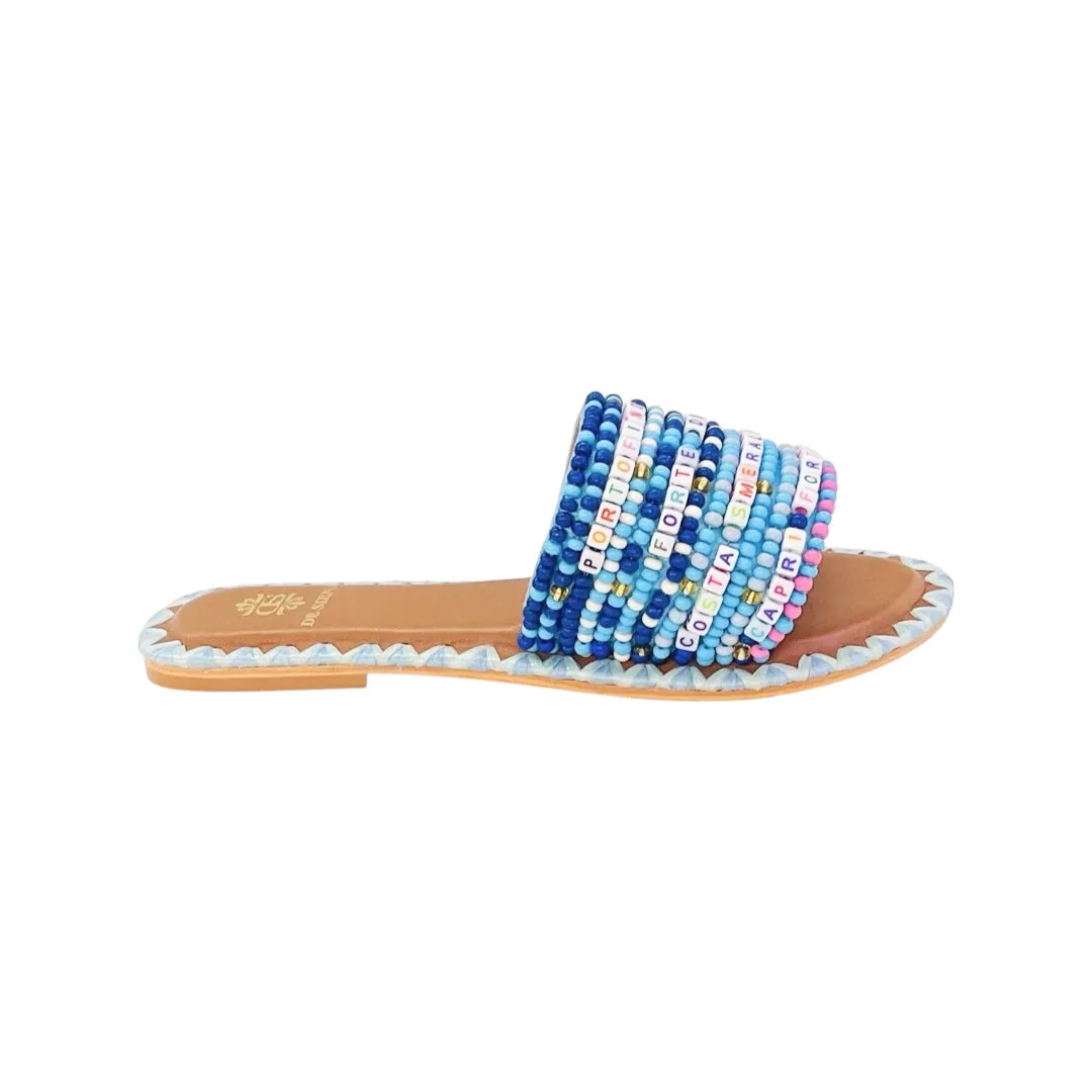 RESORT BEAD FLATS BLUE MULTICOLOR