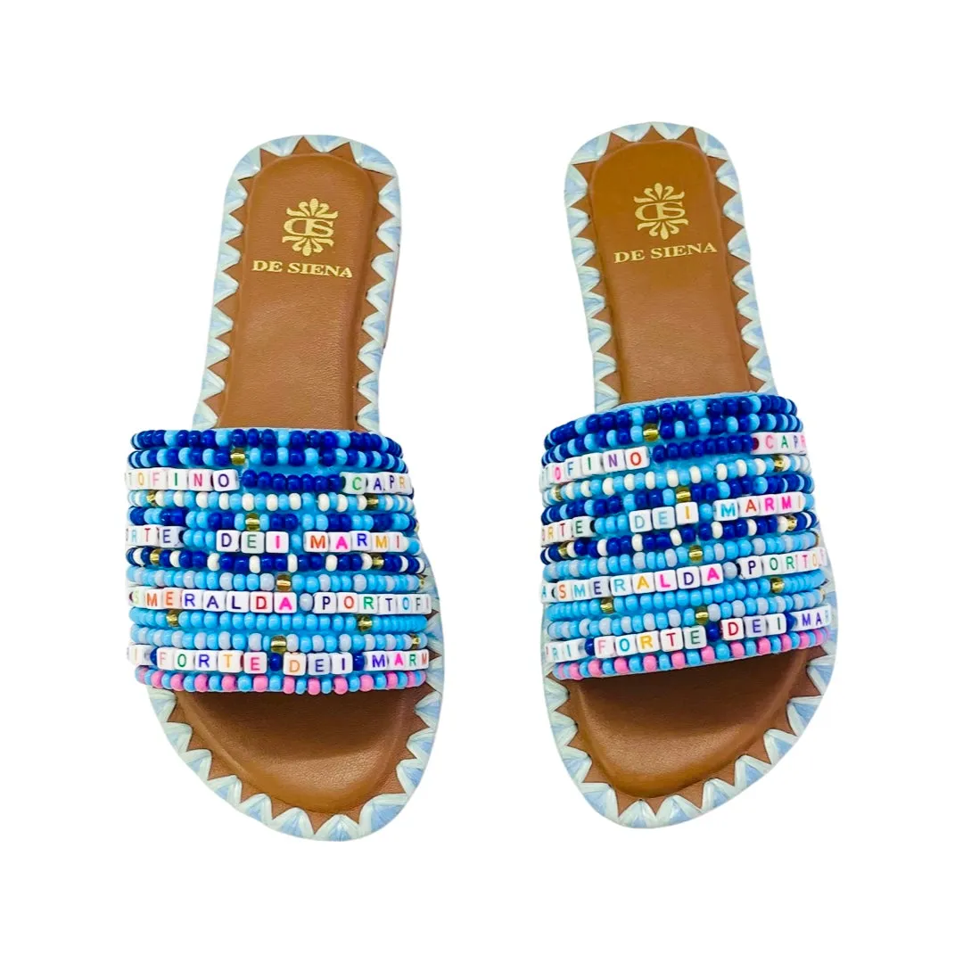 RESORT BEAD FLATS BLUE MULTICOLOR