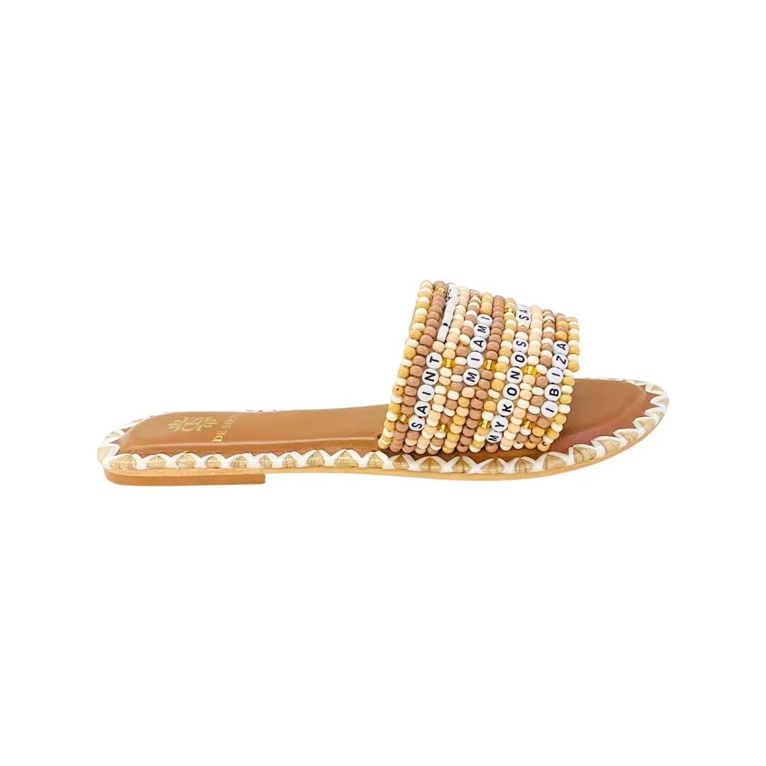 RESORT BEAD FLATS NATURAL MULTICOLOR