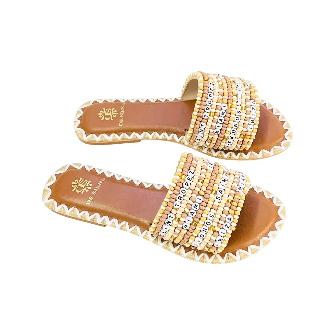 RESORT BEAD FLATS NATURAL MULTICOLOR