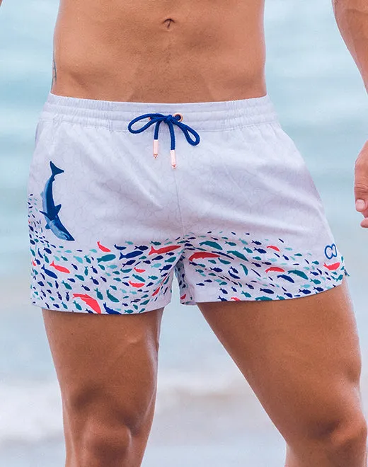 S50 Print Swim Shorts - Seascape White