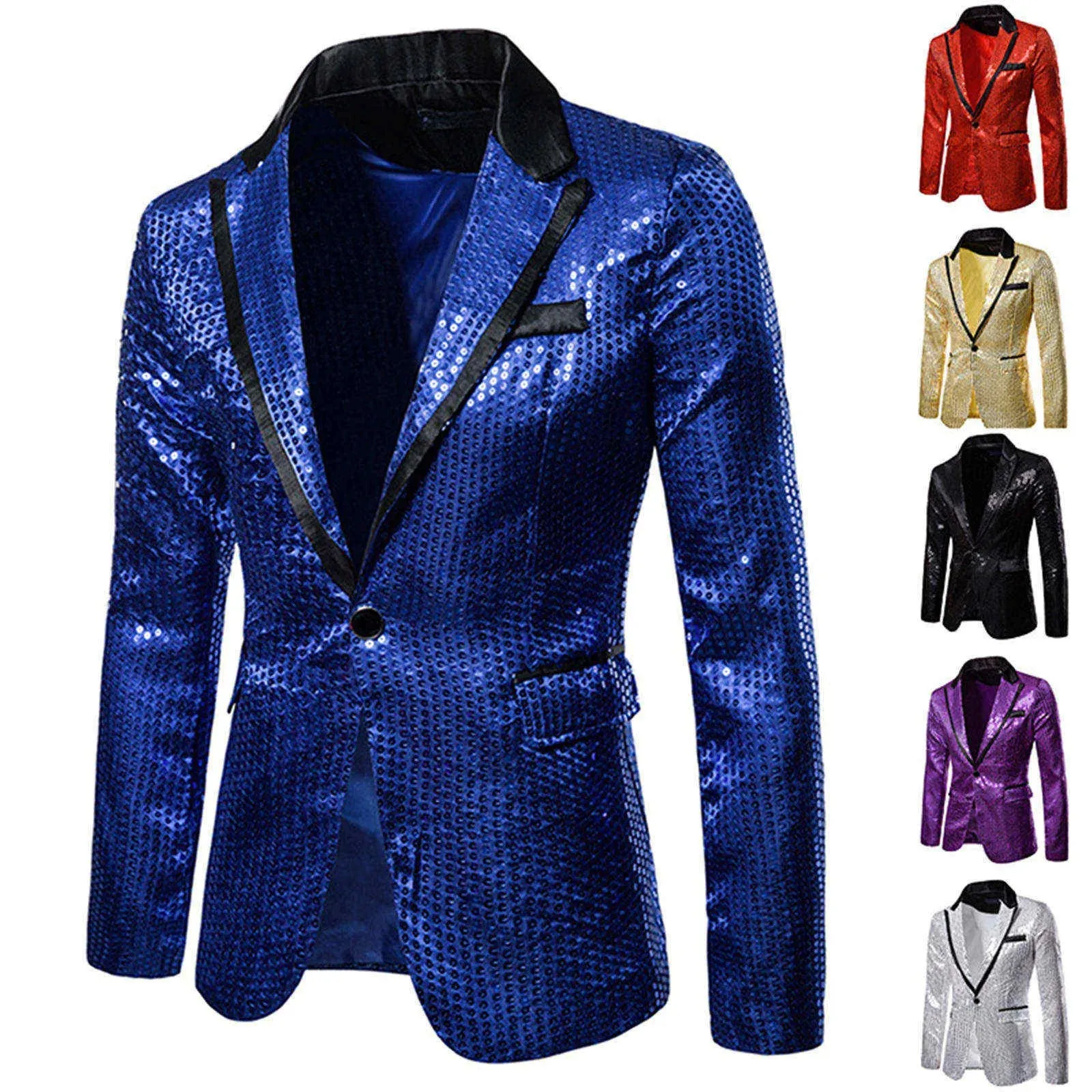 Shiny Sequin Glitter Embellished Jacket Men's Nightclub Prom Suit Homme Stage Clothes For Singers blazers