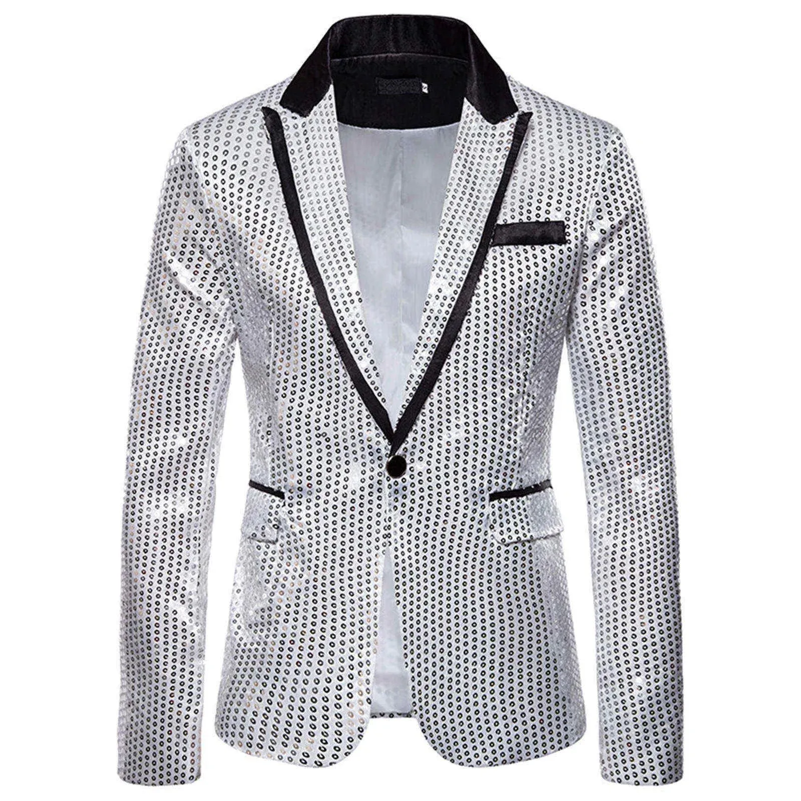 Shiny Sequin Glitter Embellished Jacket Men's Nightclub Prom Suit Homme Stage Clothes For Singers blazers