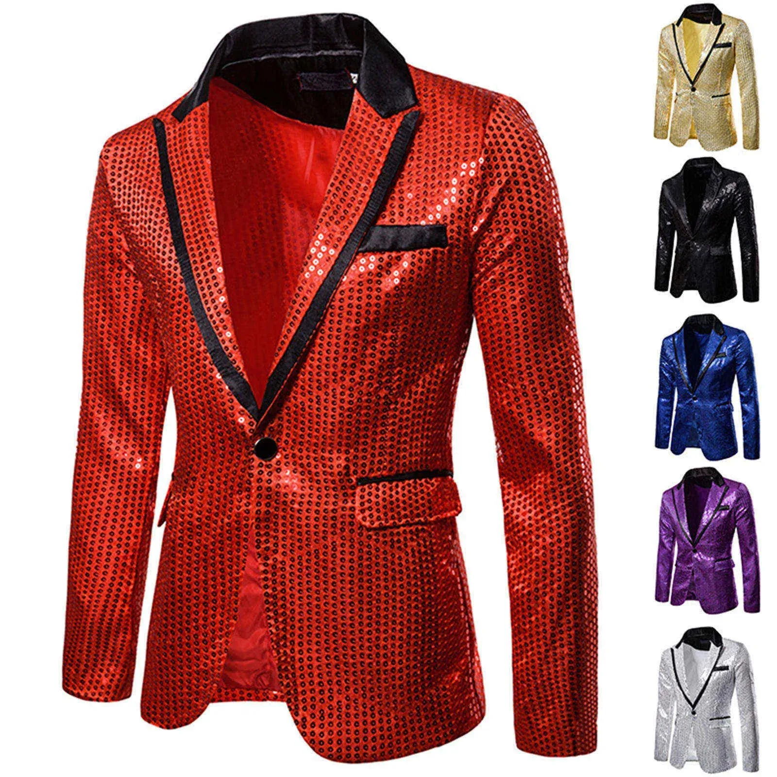 Shiny Sequin Glitter Embellished Jacket Men's Nightclub Prom Suit Homme Stage Clothes For Singers blazers