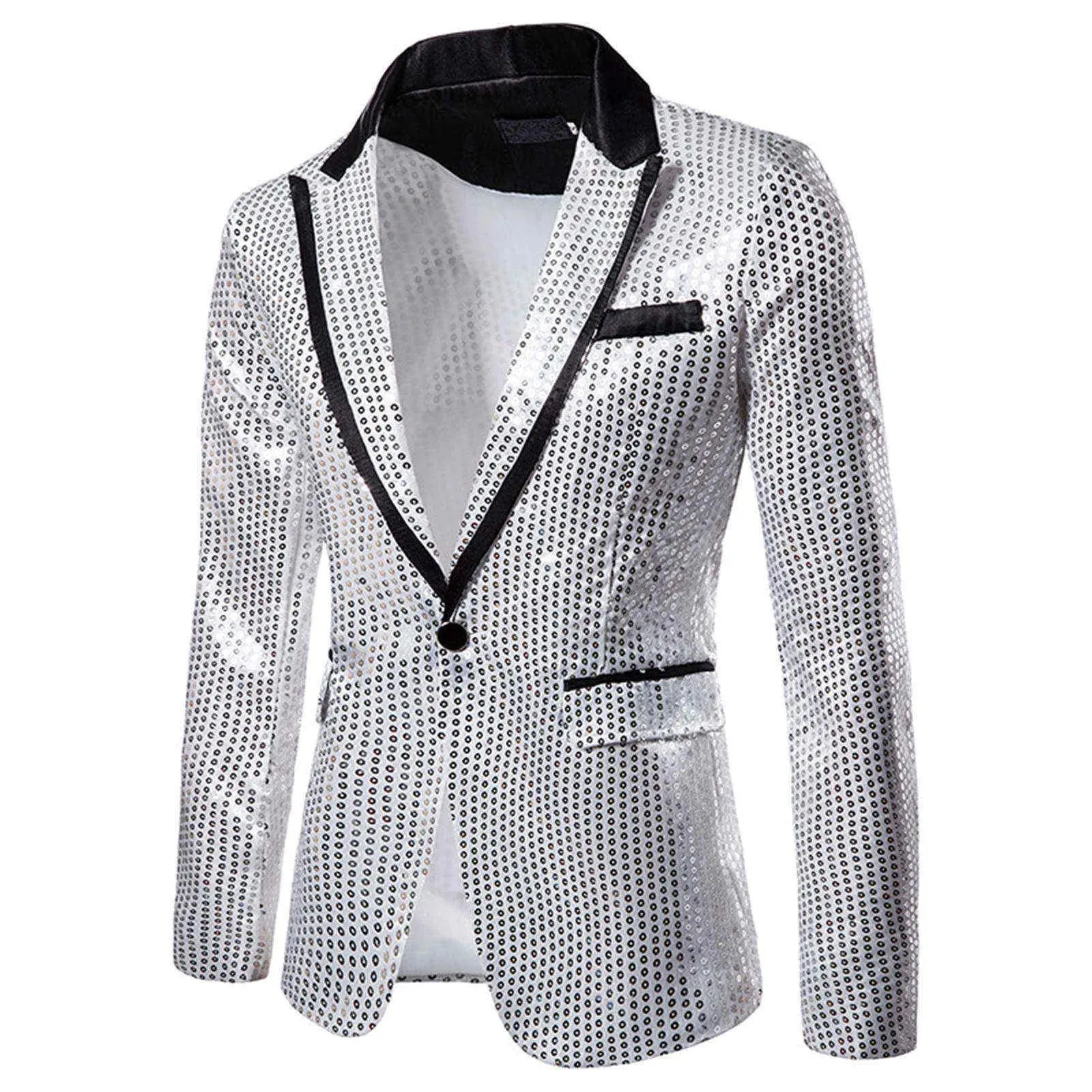 Shiny Sequin Glitter Embellished Jacket Men's Nightclub Prom Suit Homme Stage Clothes For Singers blazers