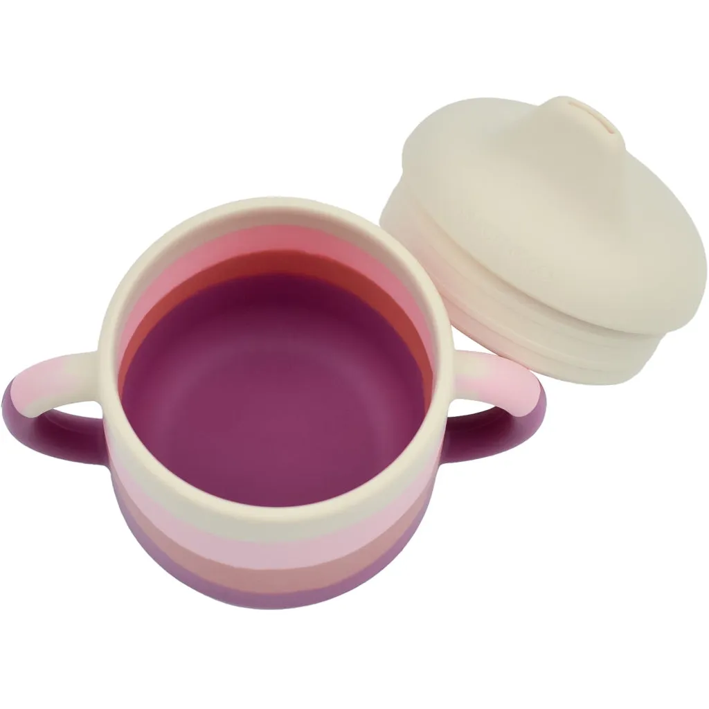 Silicone Sippy Cup | Color Splash Collection - Mauve Rose Ombre