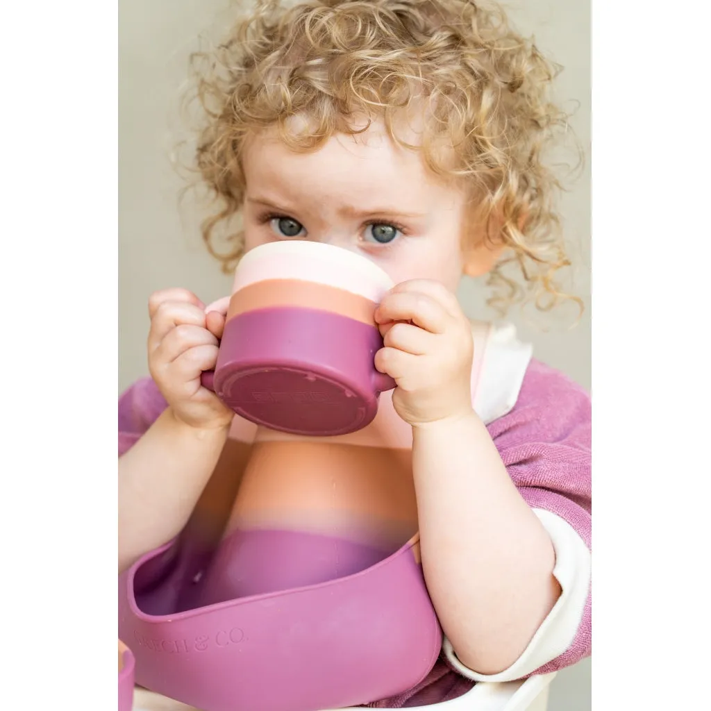 Silicone Sippy Cup | Color Splash Collection - Mauve Rose Ombre