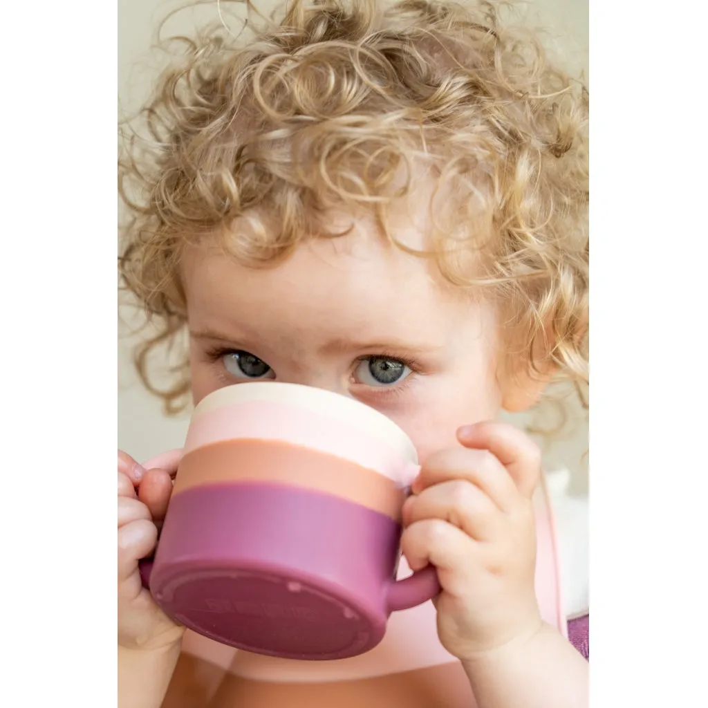 Silicone Sippy Cup | Color Splash Collection - Mauve Rose Ombre