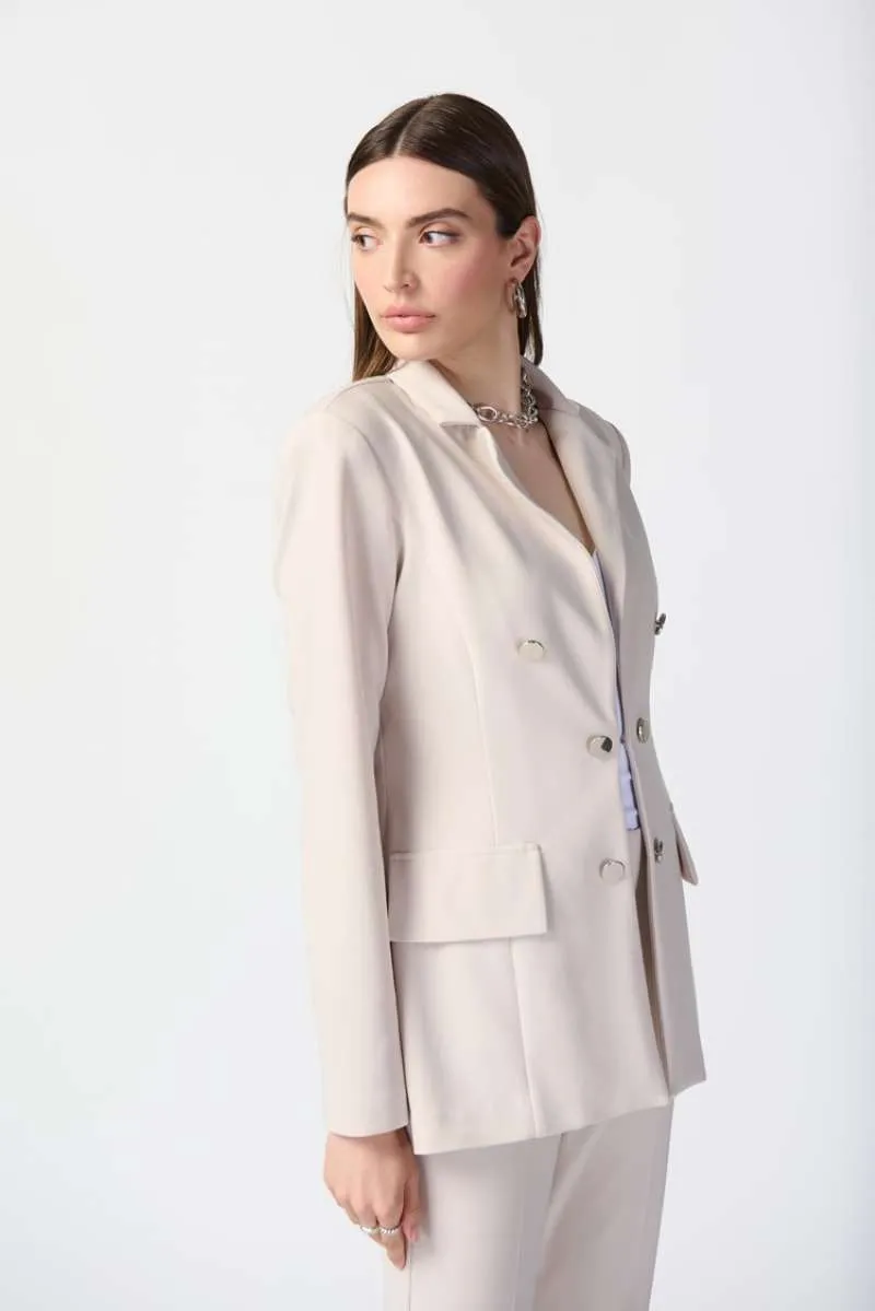 Silky Knit Fitted Blazer in Moonstone 241145 by Joseph Ribkoff