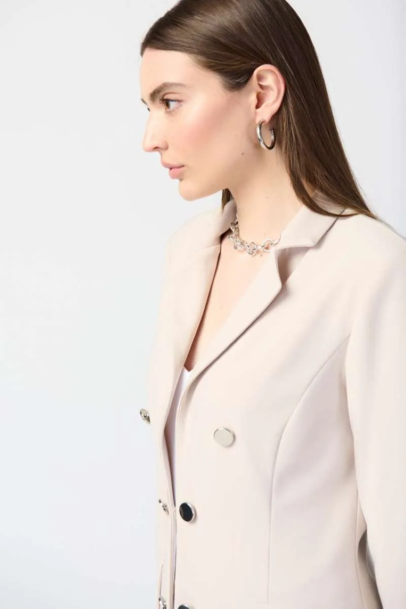 Silky Knit Fitted Blazer in Moonstone 241145 by Joseph Ribkoff