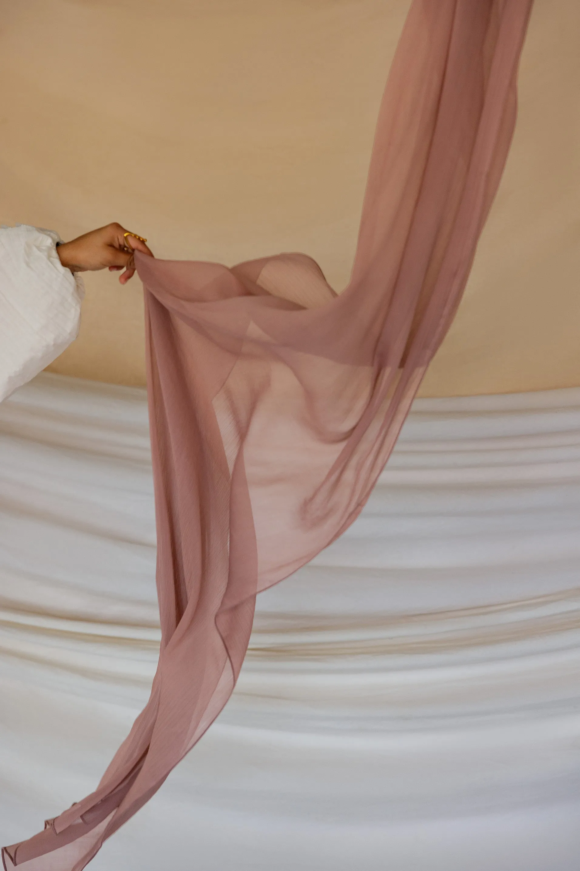 soft blush crinkle chiffon