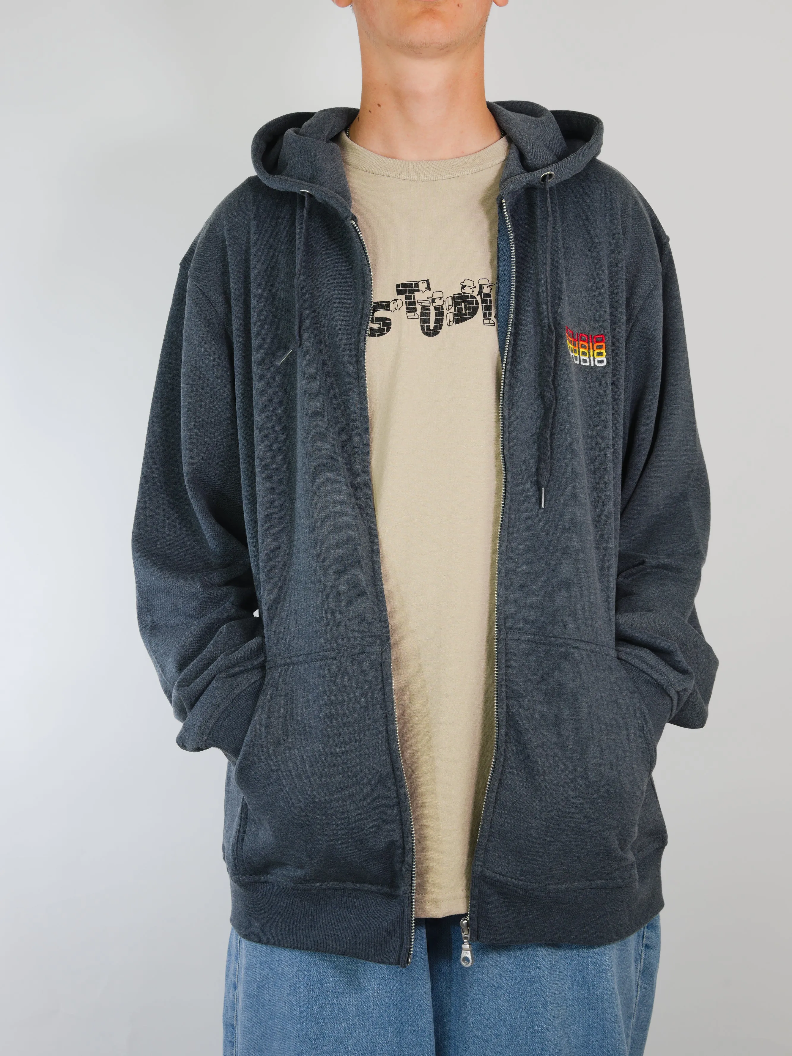 Studio Skateboards - ’ Fade ’ - Zip Up Hoodie - Dark Heather