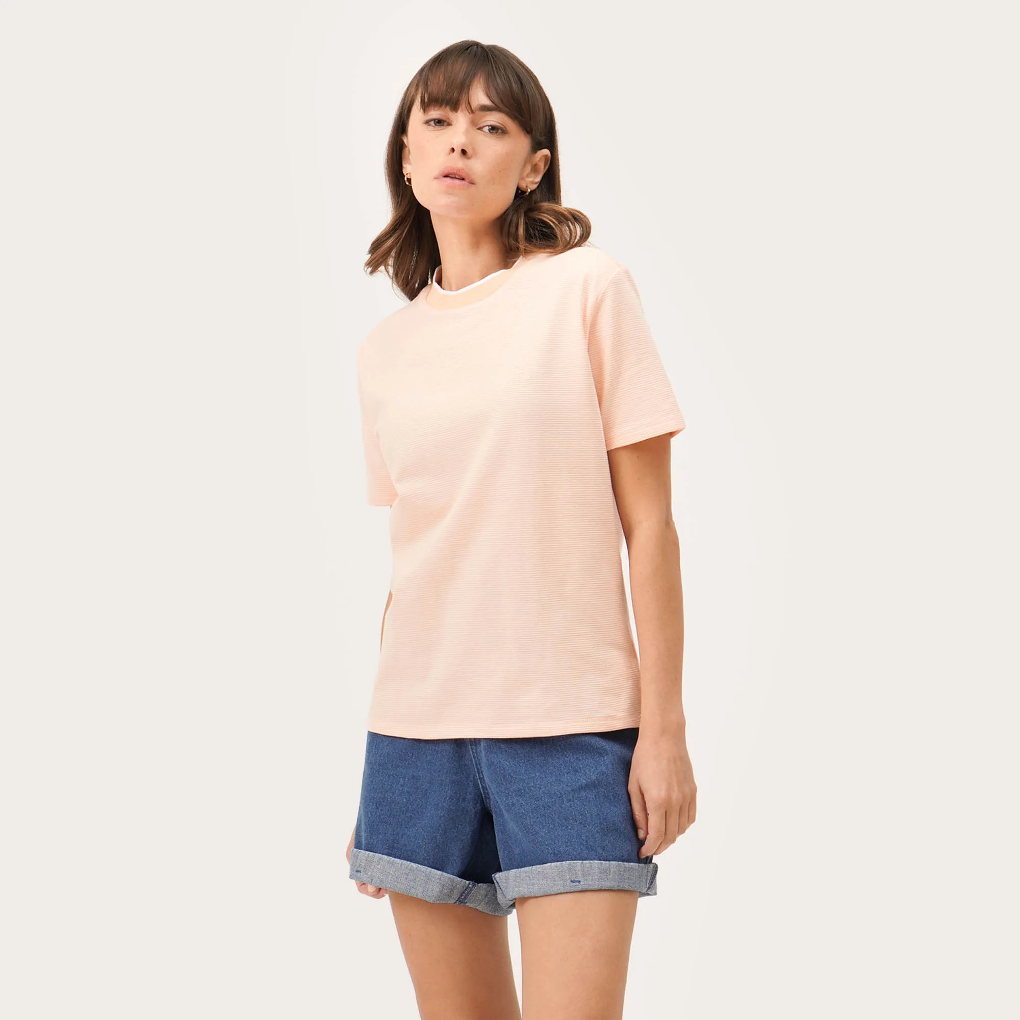 Textured T-Shirt With Tipping Detail