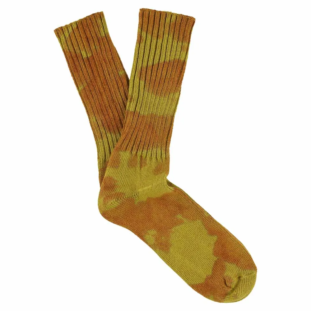 Tie Dye Socks - Rust / Mustard