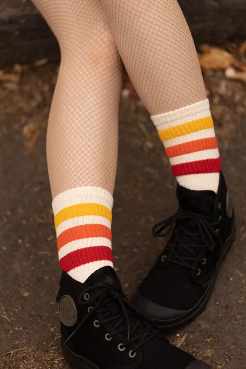 Tiger Red Retro Gym Crew Socks