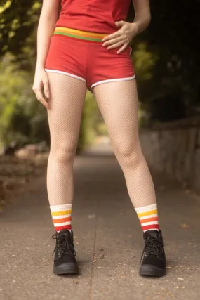 Tiger Red Retro Gym Crew Socks