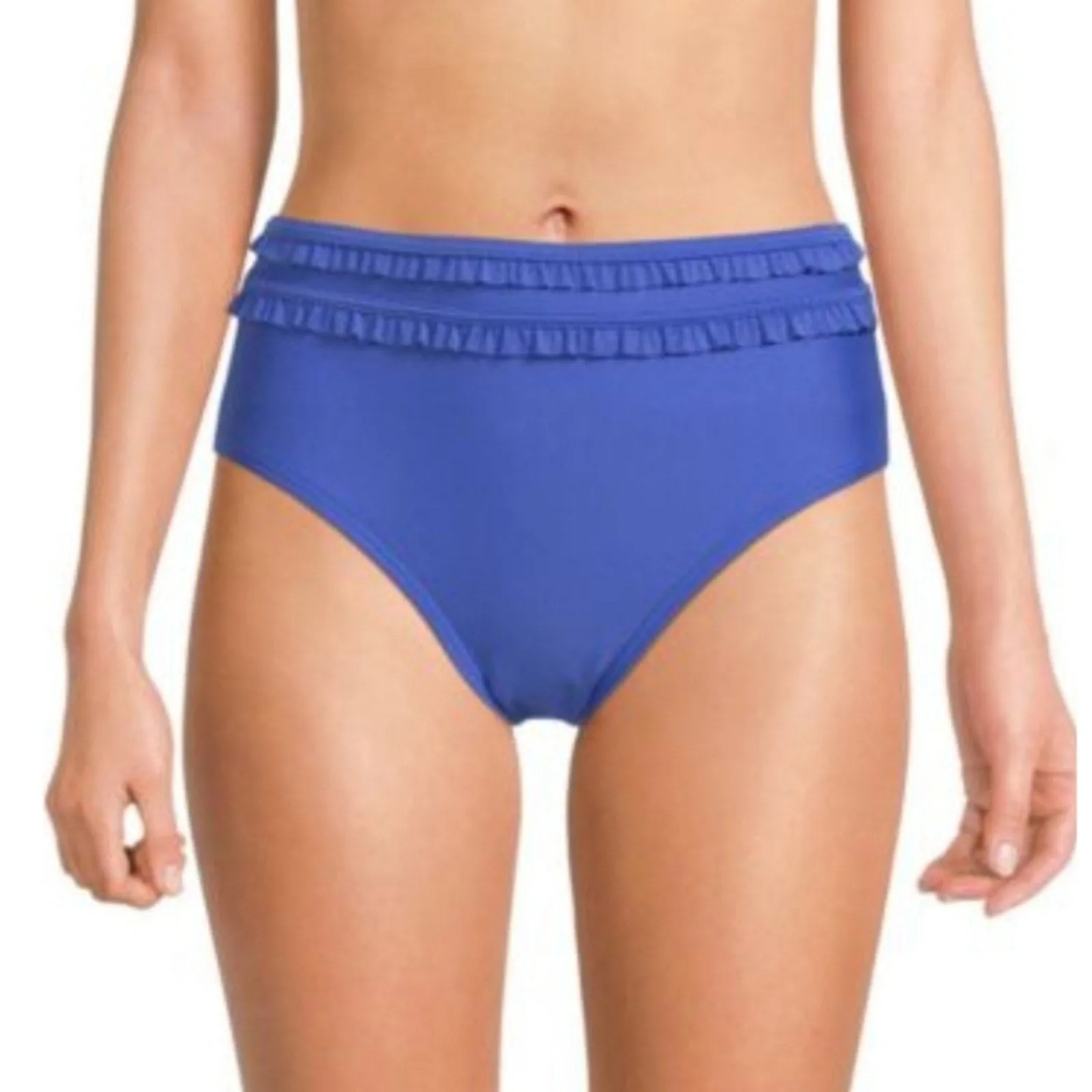 Tommy Hilfiger Ruffle High Waisted Swim Bikini Bottom