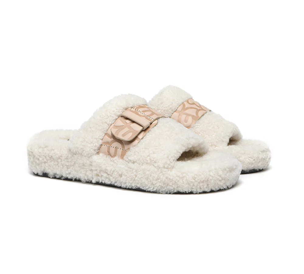 UGG Women Slides Curly Sheepskin Wool Slip-on Sandals Flats Croft