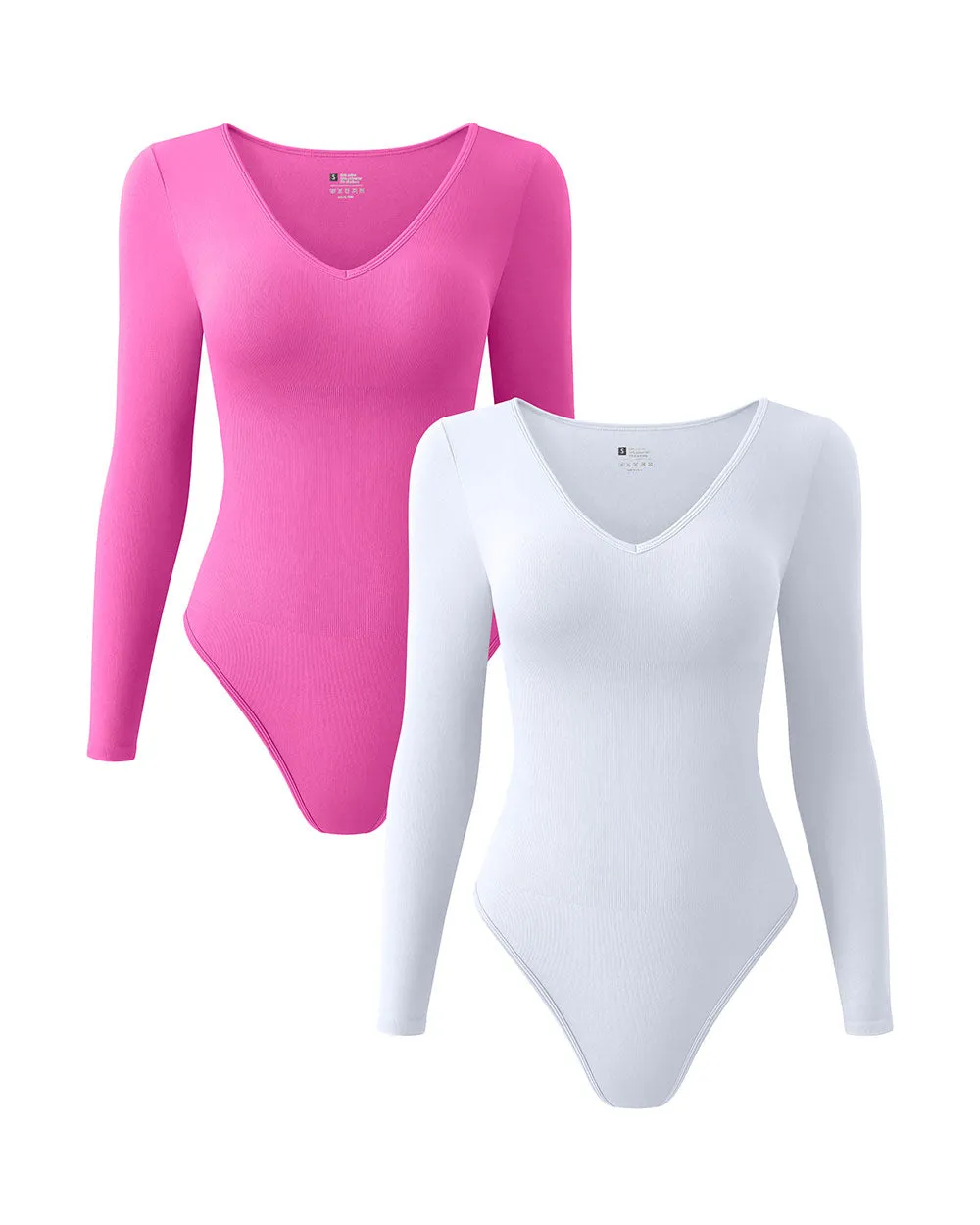 V Neck Long Sleeve Bodysuits