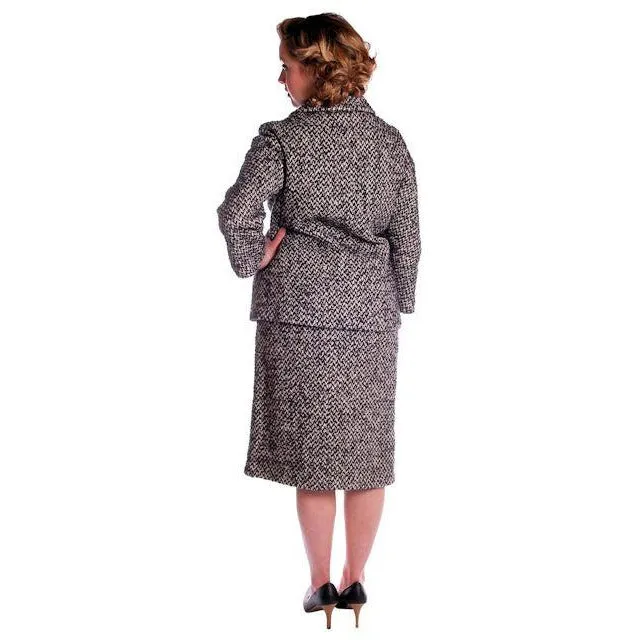 Vintage Black & White Mohair Tweed Suit 1960's