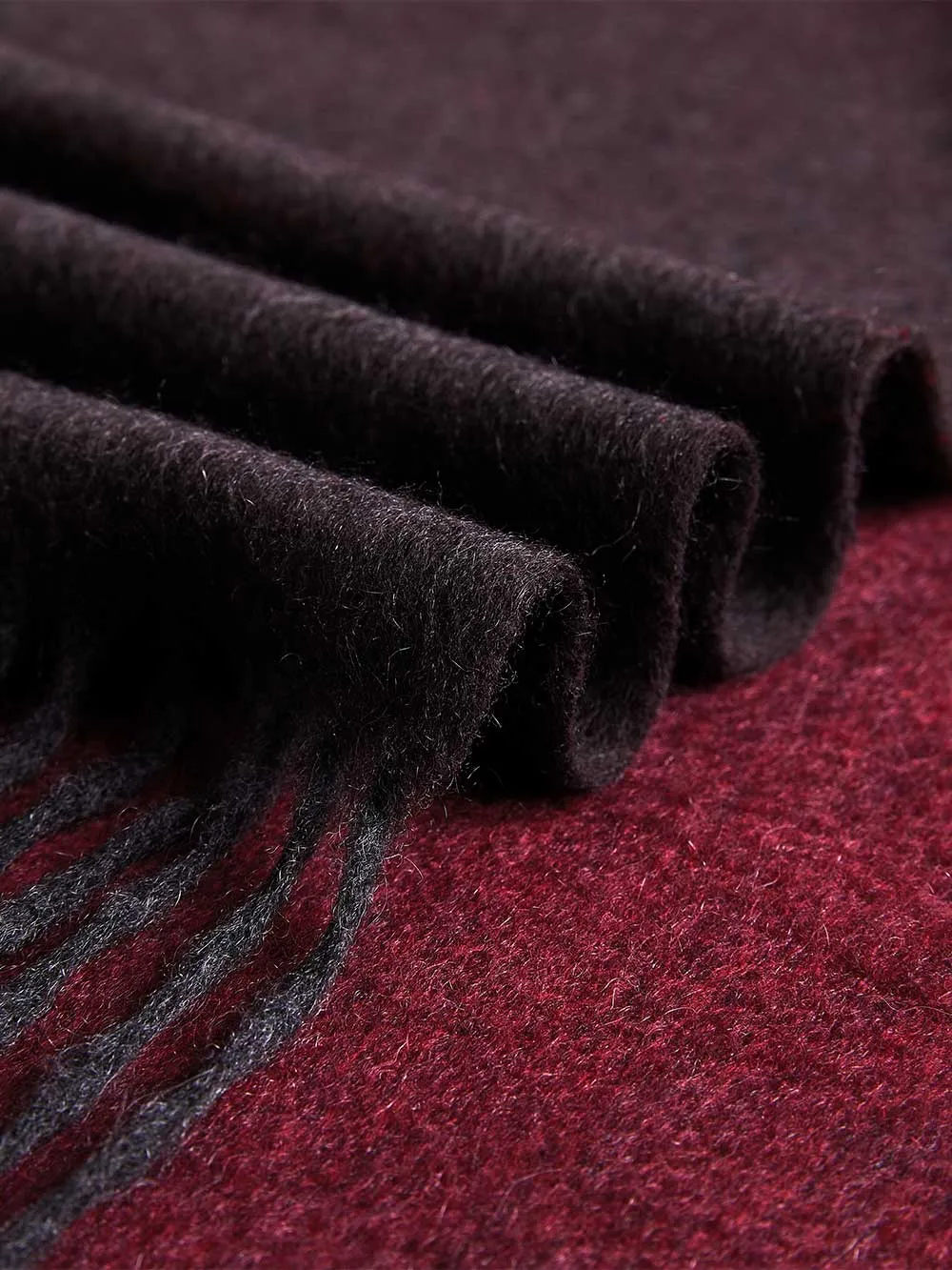 Wine Red Ombre Cashmere Scarf